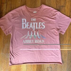 The Beatles Abbey Road Women’s Salmon Graphic T Shirt M Soft Casual